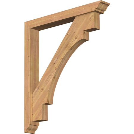 Ekena Millwork Merced Traditional Smooth Bracket w/ Offset Brace, Western Red Cedar, 5 1/2"W x 42"D x 48"H BKT0604X42X48MRC01SWR